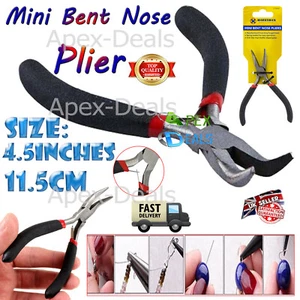 Mini Bent Nose Pliers Precision Jewellery Craft Beads Hobby Repair Hand DIY Tool - Picture 1 of 10