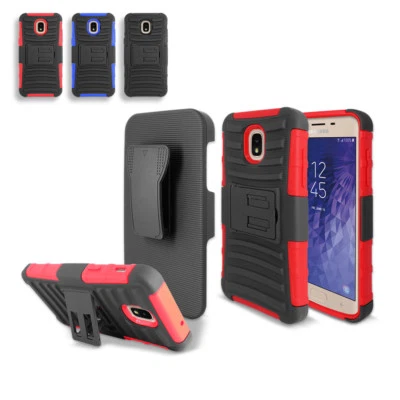 For Samsung Galaxy J3 Star / J337 Armor Belt Holster Combo Cover Case+Glass SP - Image 1 of 4