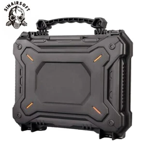 Pistola táctica de plástico duro Pistola Carry Case Almacenamiento con cerradura Caja portátil BK - Imagen 1 de 12