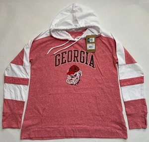 Georgia Bulldogs Women Long Sleeve Shirt Red/White Size L 12/14 - Picture 1 of 7