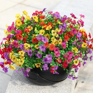 24 Bundles Artificial Flowers for Outdoors Decoration, UV Resistant Silk Viol... - Picture 1 of 7