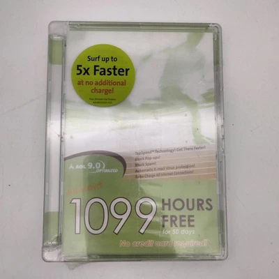 New Sealed AOL CD-ROM version 9.0 Optimized  - Hard Case - Vintage - Image 1 of 2