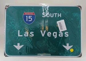 Aluminium 12" x 18" Interstate 15 South Las Vegas Ausgang Schild Männerhöhle Garage Wand - Bild 1 von 7