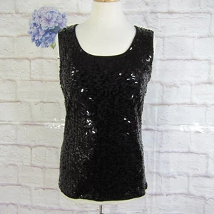 Verve Ami Women's Size XL Black, Rectangle Sequin, Sleeveless Knit Top NWT - Picture 1 of 7