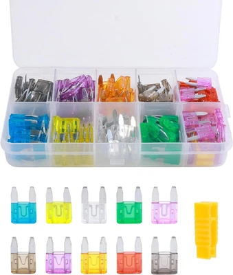 Kit de fusibles 120 piezas, fusibles de coche 2A-35A, surtido con clip, adecuado para coches, Truc Foto 1 de 4
