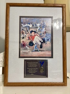 VTG Framed Print Titled Dreaming to Be A Baseball Player II Kelly Russell. Rare - Picture 1 of 5