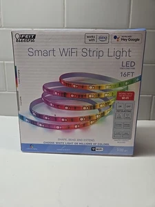 Tira de luz inteligente LED enchufable Feit Electric 16 pies L que cambia de color - Imagen 1 de 4
