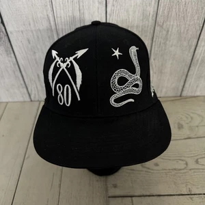 Akoo New Era Hat Cap Snap Back Black Snake Motif Logo Mens Streetwear - Picture 1 of 7