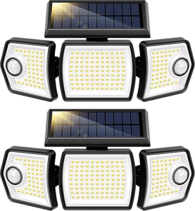 Linkable Solar Lights Outdoor, Dual Roating Motion Sensor Flood Lights Solar Pow - Picture 1 of 8