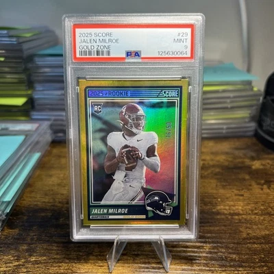 2025 Score - Rookies Jalen Milroe #29 Gold Zone /50 (RC) - Image 1 of 2