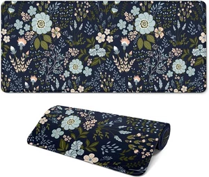 Tappetino per Mouse da Gioco, Grande 31,5 x 11,8 Pollici Tappetino per Mouse, Lungo Fiori Nero  - Foto 1 di 8