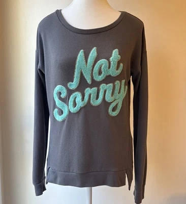 Moletom Juicy Couture “Not Sorry” gola redonda cinza médio bordado soletrar  - Imagem 1 de 4