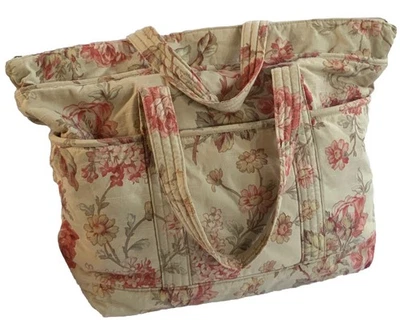 Polo Ralph Lauren XL Weekender Tote Bag Floral Cotton VTG Preppy 90s Y2K Logo - Image 1 of 4