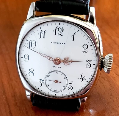 LONGINES CUSHION TRENCH WATCH WELL SERVICED VERY CLEAN CASE & MVMT 1904 - Image 1 of 4