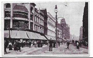 CHURCH STREET LIVERPOOL 1907 KEVII 1/2d GRÜNE POSTKARTE REF 6392 - Bild 1 von 2