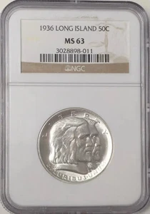 1936 Long Island Commemorative Half Dollar NGC MS-63 - Picture 1 of 2