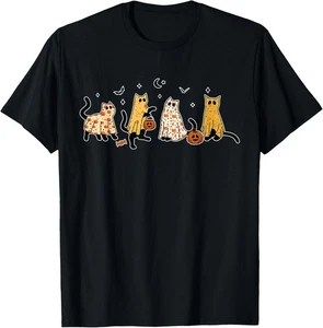 ¡NUEVO! Camiseta de Halloween Disfraz Fantasma Calabaza Gatos Negros Espeluznantes / HECHA EN EE. UU. - Imagen 1 de 3