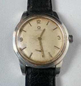 OMEGA Automatic Cal 344 Watch Vintage Mens Dial Beige 2657-4 To Restore - Picture 1 of 11