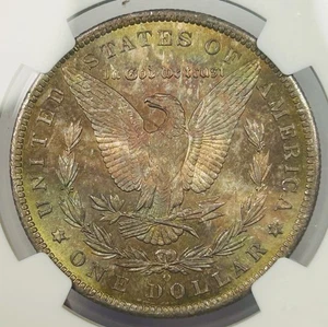 1885-O Morgan Silver $1 Dollar Coin Toned NGC MS 62 - Picture 1 of 3
