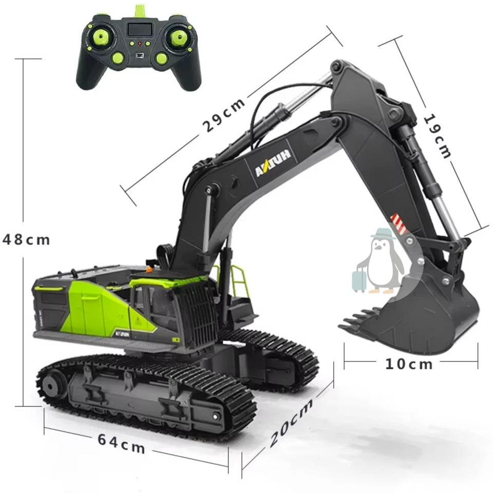 HUINA 1593 1/14 Escavatore RC in Lega 2.4G Camion Dumper Cingolato Giocattolo - Immagine 1 di 4
