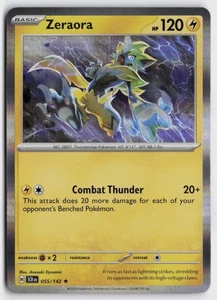 Pokemon Zeraora - 055/142 Holo Rare SV07: Stellar Crown NM - Picture 1 of 2