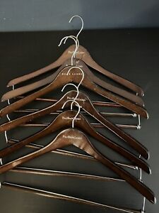 6 Polo Ralph Lauren LOGO Wooden Clothes Hangers Wishbone Suit Pants Jacket 17"