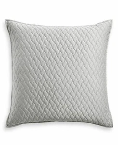 Hotel Collection Meadow Quilted Euro Sham Silver Gray NEW $120 - Picture 1 of 3