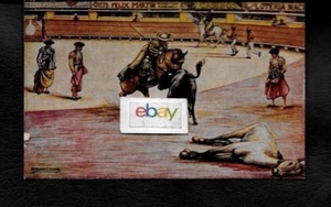 MEXIKO STADT STIERKÄMPFER TARJETA POSTKARTE UN BUEN PUYAZO GUT LANCED - Bild 1 von 2