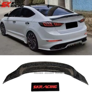 Fits Hyundai Elantra 2017-2018 Forged Carbon Fiber Rear Trunk Lip Wing Spoiler - Picture 1 of 20