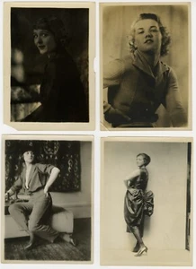 Lot of 4 Vintage 1920s Charles Sheldon 5" x 7" High Fashion Pin Up Photographs - Picture 1 of 5