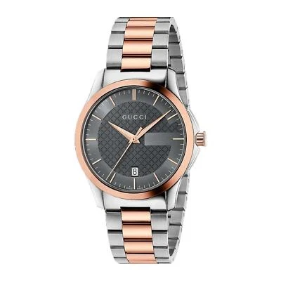 $1170 MSRP | Gucci Men's  G-Timeless Grey Dial Two-Tone Watch - YA126446 - Image 1 of 4