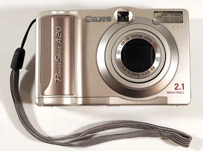Canon PowerShot A20 2.1 MP Silver Digital Camera 3x Zoom - For Parts or Repair - Image 1 of 4
