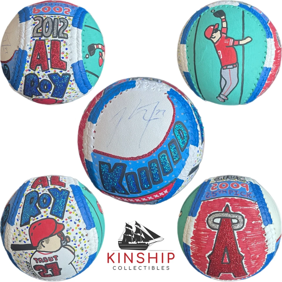 Mike Trout signed Baseball JSA COA Hand Painted Carter X Angels HOF Auto Y148 - Image 1 of 2