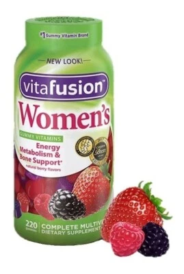 VITAFUSION WOMEN´S Gummy Vitamins ENERGY METABOLISM BONE SUPPORT, 220 GUMMIES. - Изображение 1 из 4