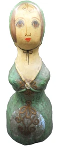 GEMMA TACCOGNA? PAPER MACHE ALMOST FULL BUST DOLL~7" TALL - Picture 1 of 4