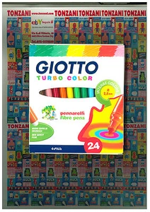 01 PZ , 24 PENNARELLI PUNTA MEDIA, LAVABILI ,GIOTTO , FILA , COLORI VIVACI - Imagen 1 de 1