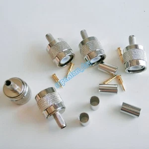 10X TNC Male plug crimp For RG58 RG142 RG400 LMR195 cable RF Connector - Picture 1 of 5