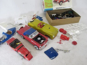 Vintage plastic model junkyard car lot with Pyro VW Beach Buggy box only - Picture 1 of 10