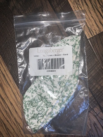 Longaberger Little Love Basket Liner Green Cover