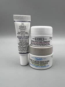 Kiehl's Set Retinol Renew Micro Serum Rare Earth Masque Ultra Facial Cream NEW - Picture 1 of 3