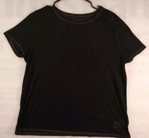 Camisa American Eagle Mujer Mediana Negra Manga Corta Camisa Transparente - Imagen 1 de 5