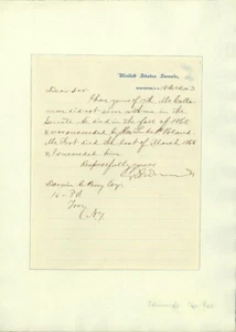 GEORGE F. EDMUNDS - MANUSCRIPT LETTER SIGNED 12/18/1883 - Picture 1 of 1
