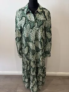 Zara Green Floral Midi Dress Size XS Bloggers Fav BNWOT - Picture 1 of 11