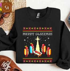 Merry Glizzmas Sweatshirt, Tacky Hoodie, Funny Hot Dogs Sweatshirt - Picture 1 of 11