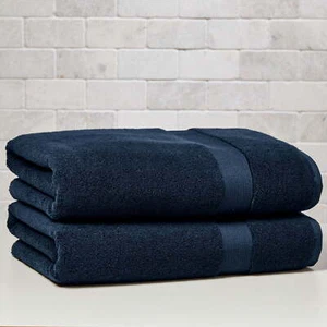 Better Homes & Gardens Signature Soft Solid 2 Piece Bath Sheet Set,Blue Admiral - Picture 1 of 4