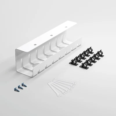 Kabelkanal Weiß Komplettset, schraubbar Schreibtisch - Kabelmanagement - Bild 1 von 4