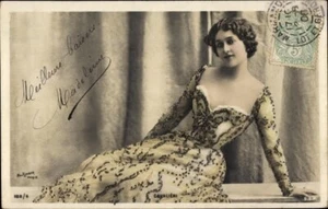 c.1906 Captivatingly beautiful Actress/Singer  LINA CAVALIERI; Hand Painted PC - Bild 1 von 2
