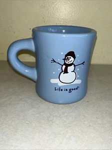 Taza Life is Good muñeco de nieve azul pizarra 10 oz haz lo que te gusta lo que haces - Imagen 1 de 5