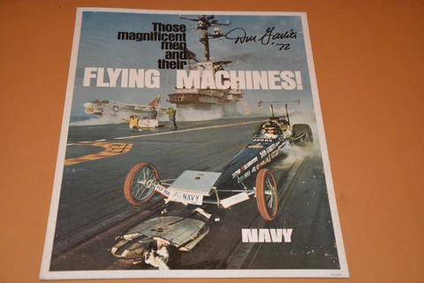 DON GARLITS SIGNED POSTER FOR FLY NAVY FLYING MACHINES 1972 Cover
