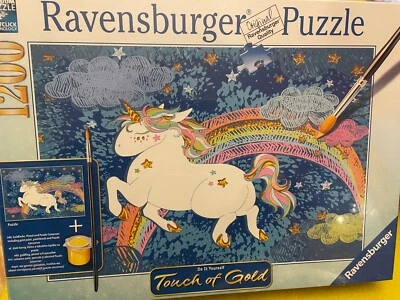 Ravensburg 1200 piezas Unicornio Hágalo Usted Mismo Puzzle Toque de Oro (pintura incluida) Nuevo Precintado Foto 1 de 3